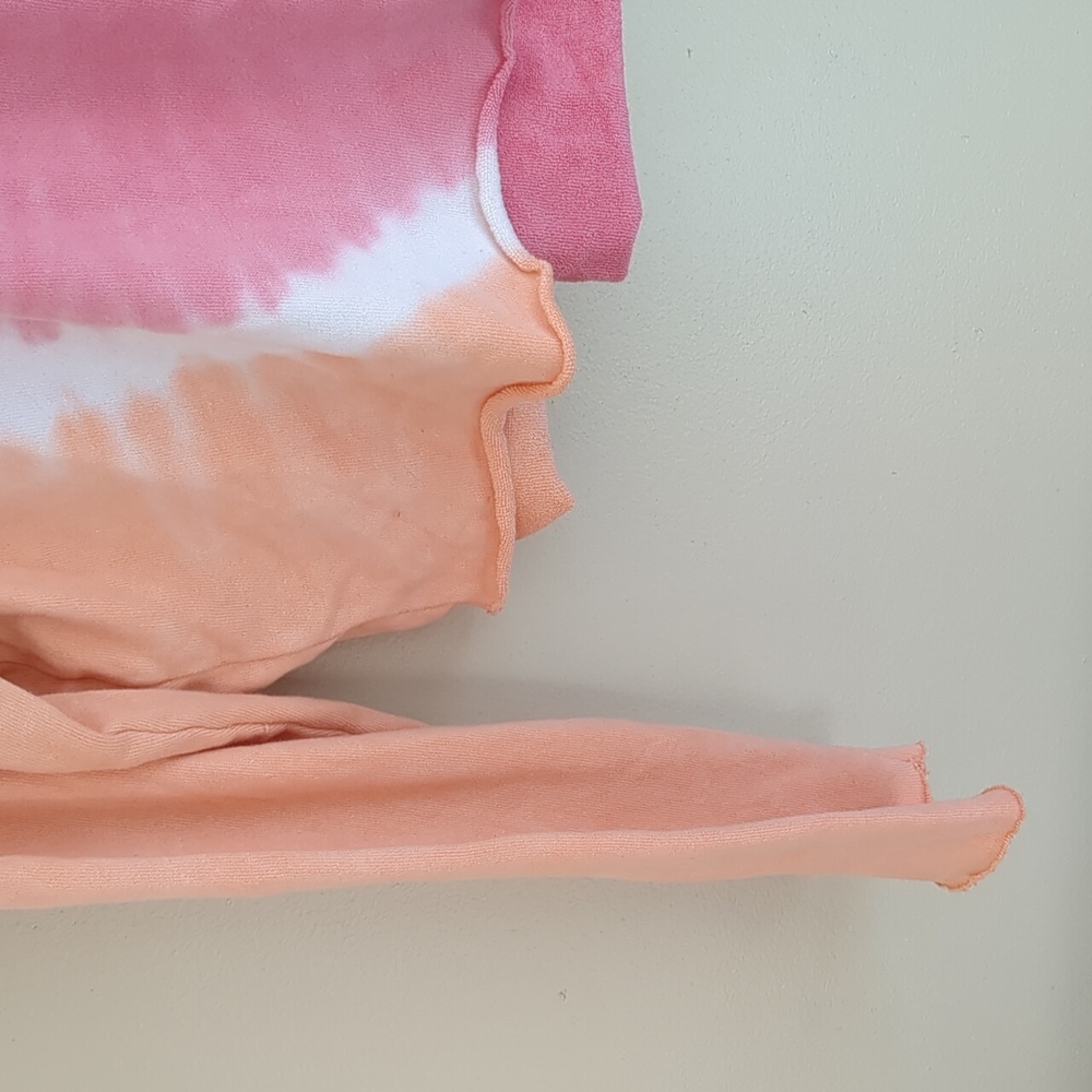 Medium Wildfox Orange And Pink Tie Dye Hoodie Cutoff Style Casual - Picture 4 of 14
